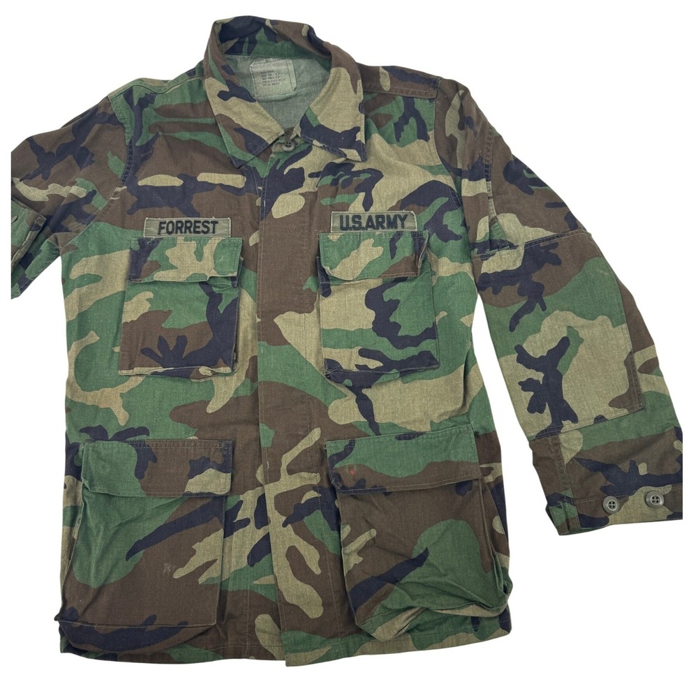 US Army Combat Coat Mens Medium Regular Woodland Camo Vintage Field Jacket‎ BDU